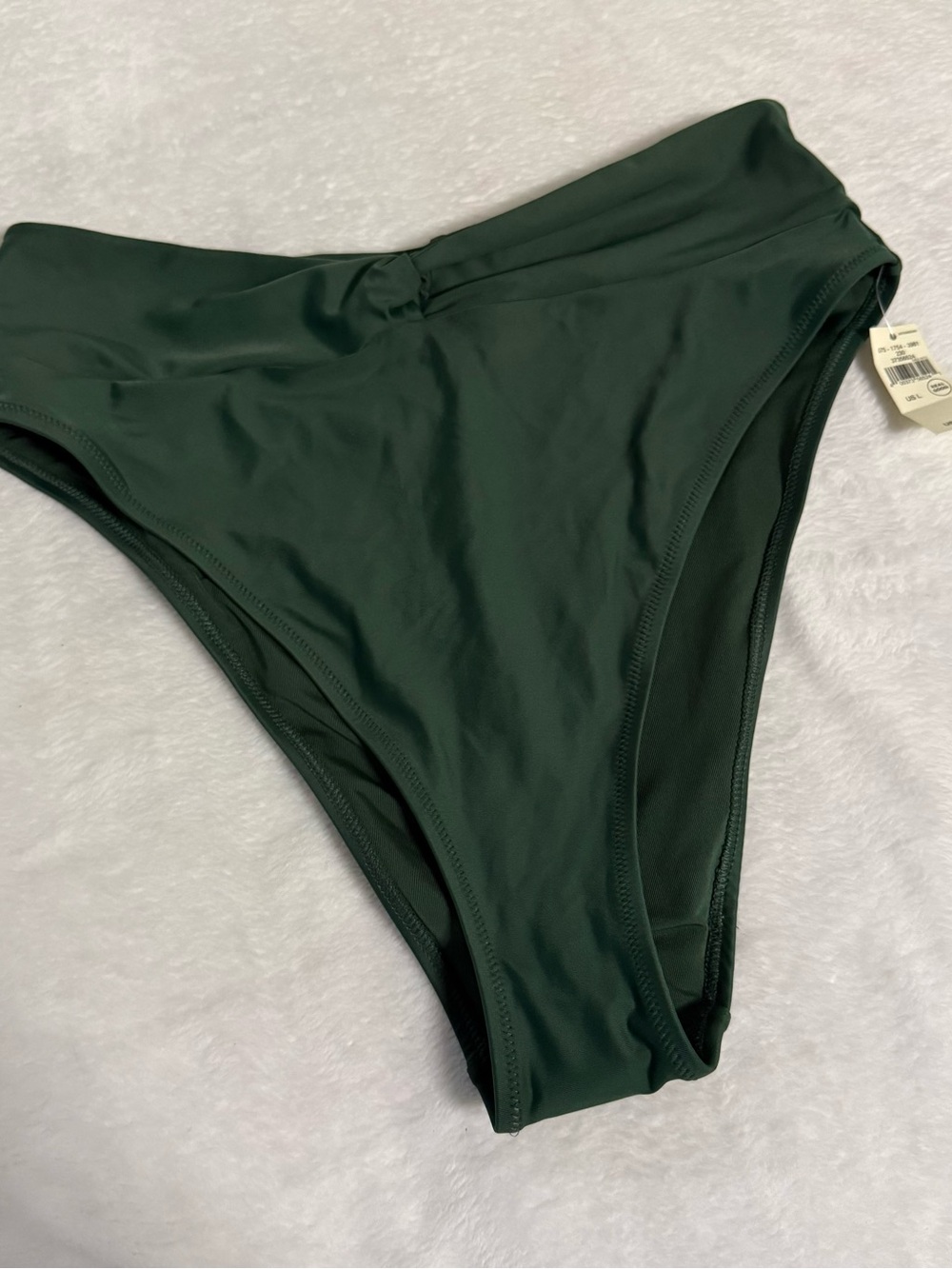 Aerie High Cut Cheeky Bikini Bottom Women’s L Dark Green NWT Swimwear